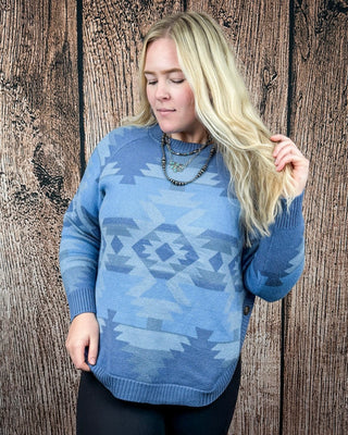 Slate River Knit Aztec Sweater by Lucky & Blessed – Apparel from Bronco Western Supply Co.