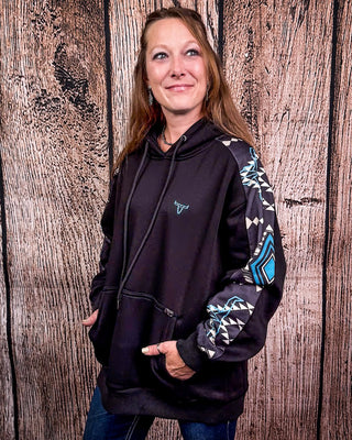 Smoke Signal Aztec Hoodie – Apparel from Bronco Western Supply Co.