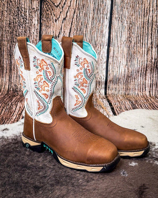Solara Bloom Safety Toe Corral Boot – Women's Boots from Bronco Western Supply Co.