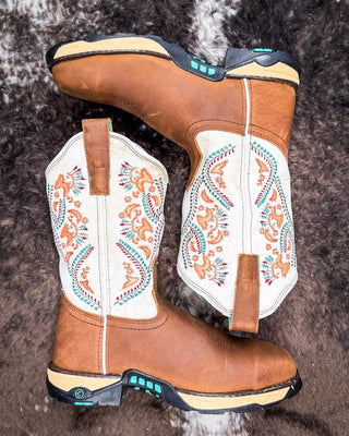 Solara Bloom Safety Toe Corral Boot – Women's Boots from Bronco Western Supply Co.