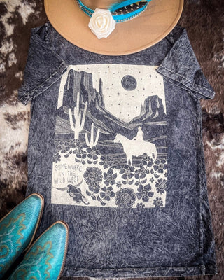 Somewhere In The Wild West Graphic Tee - Black - Apparel - Bronco Western Supply Co. - Bronco Western Supply Co.