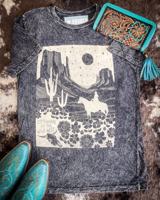 Somewhere In The Wild West Graphic Tee - Black - Apparel - Bronco Western Supply Co. - Bronco Western Supply Co.