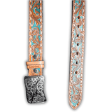 Sonoma - Brown and Turquoise Buckstitch Hooey belt - Apparel - Hooey - Bronco Western Supply Co.