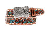 Sonoma - Brown and Turquoise Buckstitch Hooey belt - Apparel - Hooey - Bronco Western Supply Co.