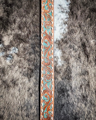 Sonoma - Brown and Turquoise Buckstitch Hooey belt – Apparel from Bronco Western Supply Co.