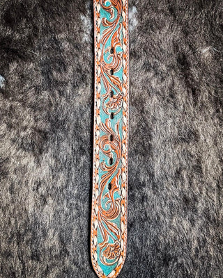Sonoma - Brown and Turquoise Buckstitch Hooey belt – Apparel from Bronco Western Supply Co.