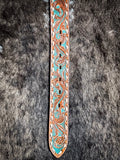 Sonoma - Brown and Turquoise Buckstitch Hooey belt - Apparel - Hooey - Bronco Western Supply Co.