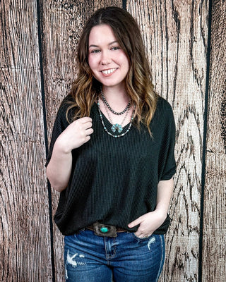 Sonora Flow Ribbed Batwing Top in Black – Apparel from Bronco Western Supply Co.
