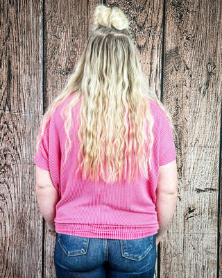 Sonora Flow Ribbed Batwing Top in Fuchsia – Apparel from Bronco Western Supply Co.