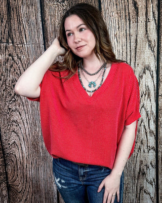 Sonora Flow Ribbed Batwing Top in Ruby – Apparel from Bronco Western Supply Co.