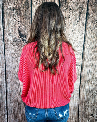 Sonora Flow Ribbed Batwing Top in Ruby – Apparel from Bronco Western Supply Co.