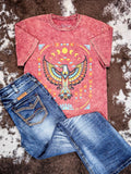 Southwestern Eagle Graphic Tee - Wine - Apparel - Lotus Fashion - Bronco Western Supply Co.