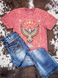 Southwestern Eagle Graphic Tee - Wine - Apparel - Lotus Fashion - Bronco Western Supply Co.