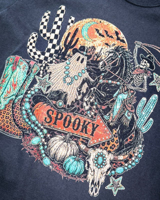 Spooky Ride Western Halloween Graphic Tee in Black by Sterling Kreek – Apparel from Bronco Western Supply Co.