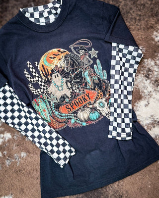 Spooky Ride Western Halloween Graphic Tee in Black by Sterling Kreek – Apparel from Bronco Western Supply Co.