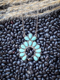 Squash Blossom Chain Fashion Necklace - Jewelry - Blue Tortoise - Bronco Western Supply Co.