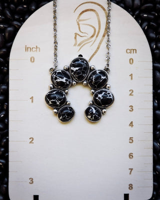 Squash Blossom Chain Necklace - Black - Western Jewelry - Bronco Western Supply Co.