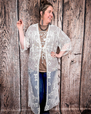 Stampede Embroidered Mesh Lace Duster – Apparel from Bronco Western Supply Co.