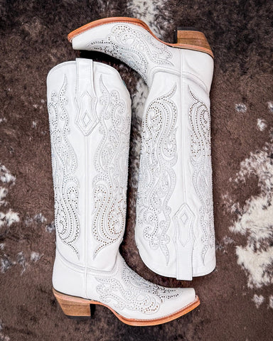 Starlita in White Crystal Corral Boot - Women's Boots - Corral Boots - Bronco Western Supply Co.