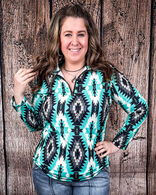 Sterling Kreek - Aztec Everest Fitted Pullover – Shirts & Tops from Bronco Western Supply Co.