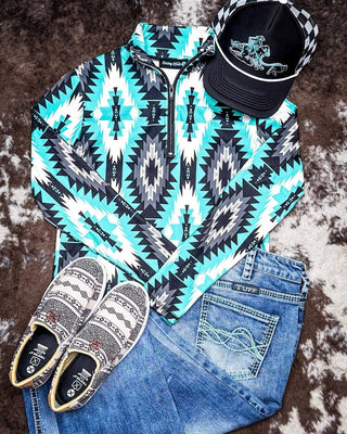 Sterling Kreek - Aztec Everest Fitted Pullover – Shirts & Tops from Bronco Western Supply Co.