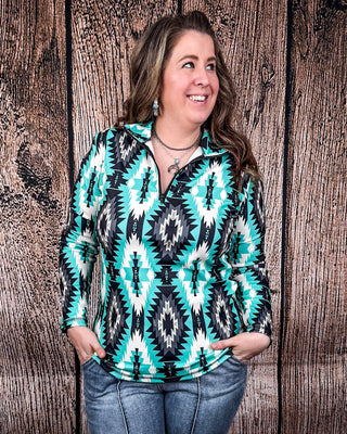 Sterling Kreek - Aztec Everest Fitted Pullover – Shirts & Tops from Bronco Western Supply Co.