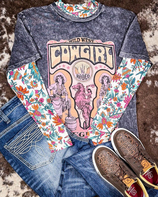 Sterling Kreek - Buy Myself Flowers Mesh Top – Apparel from Bronco Western Supply Co.