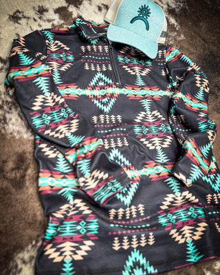 Sterling Kreek - Cabin Fever Fitted Quarter Zip Pullover – Apparel from Bronco Western Supply Co.