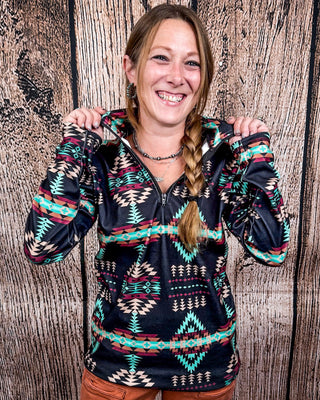 Sterling Kreek - Cabin Fever Fitted Quarter Zip Pullover – Apparel from Bronco Western Supply Co.