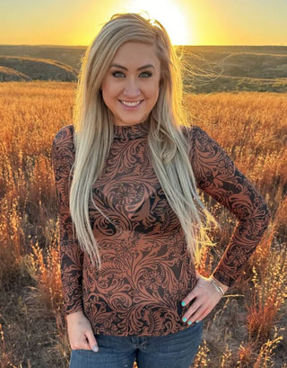 Sterling Kreek - Country Road Leather Mesh Top – Apparel from Bronco Western Supply Co.