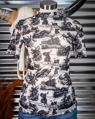 Sterling Kreek - Rodeo Road Short Sleeve Mesh Top – Apparel from Bronco Western Supply Co.