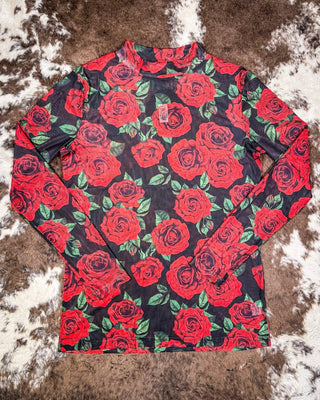 Sterling Kreek - Rose of My Heart Mesh Top – Apparel from Bronco Western Supply Co.