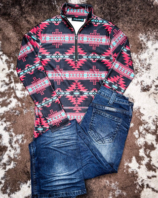 Sterling Kreek - The Crimson Valley Quarter Zip Pullover – Apparel from Bronco Western Supply Co.