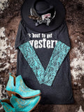 Sterling Kreek - Tooled in Turquoise Mesh Top - Apparel - Sterling Kreek - Bronco Western Supply Co.