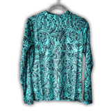Sterling Kreek - Tooled in Turquoise Mesh Top - Apparel - Sterling Kreek - Bronco Western Supply Co.