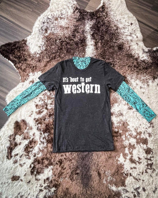 Sterling Kreek - Tooled in Turquoise Mesh Top – Apparel from Bronco Western Supply Co.