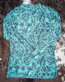 Sterling Kreek - Tooled in Turquoise Mesh Top - Apparel - Sterling Kreek - Bronco Western Supply Co.