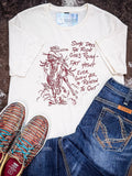 Still in The Saddle Graphic Tee - Cream - Shirts & Tops - Ranch Girl Gear - Bronco Western Supply Co.