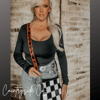 Stockyard Checkered Cowhide Fringe Purse by Countryside Co. – Purses & Wallets from Bronco Western Supply Co.