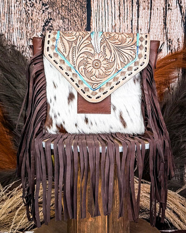 Straybird Hair on Hide Fringe Crossbody Bag - Purses & Wallets - Sixtease Bags - Bronco Western Supply Co.