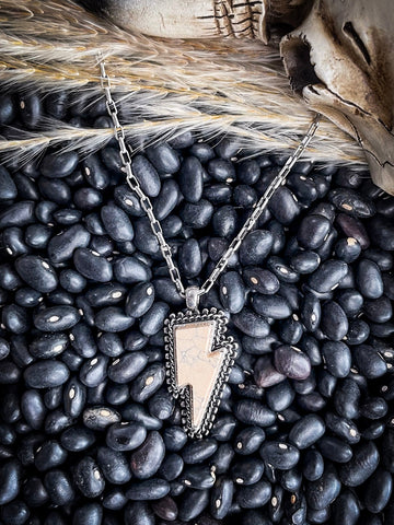 Striker White Lightning Bolt Necklace - Jewelry - Western Jewelry - Bronco Western Supply Co.