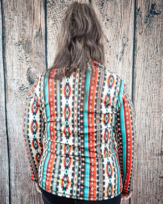 Sunburst Stampede Quarter Zip Pullover by Sterling Kreek – Apparel from Bronco Western Supply Co.