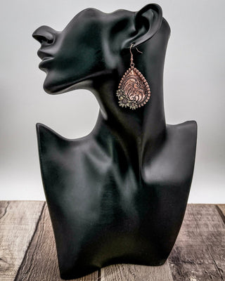 Sunchapel Filigree Teardrop Earrings in Copper – Jewelry from Bronco Western Supply Co.
