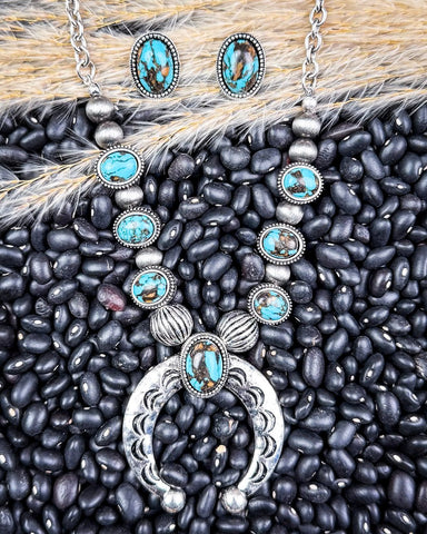 Sundown Blossom Fashion Necklace Set - Jewelry - Blue Tortoise - Bronco Western Supply Co.