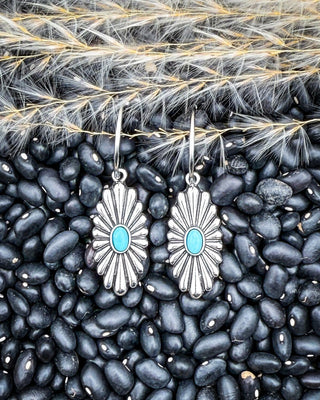 Sundown Ridge Turquoise Dangle Hoop Earrings – Jewelry from Bronco Western Supply Co.