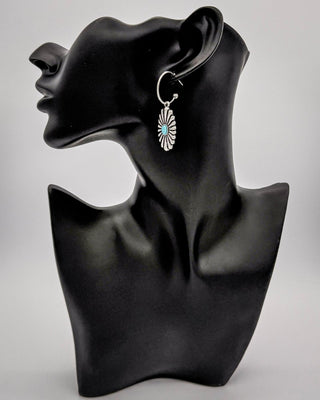 Sundown Ridge Turquoise Dangle Hoop Earrings – Jewelry from Bronco Western Supply Co.
