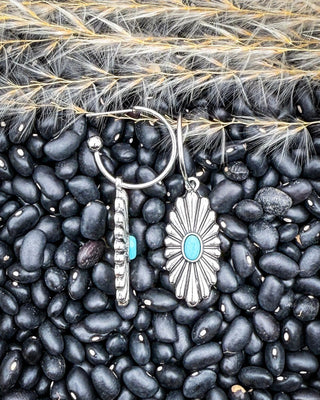 Sundown Ridge Turquoise Dangle Hoop Earrings – Jewelry from Bronco Western Supply Co.