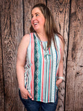 Sunstripe Serape Tank Top - Apparel - Lucky & Blessed - Bronco Western Supply Co.