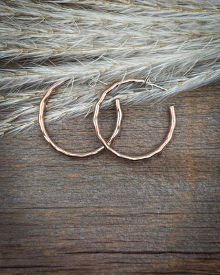 Sunstruck Hammered Copper Hoop Earrings – Jewelry from Bronco Western Supply Co.