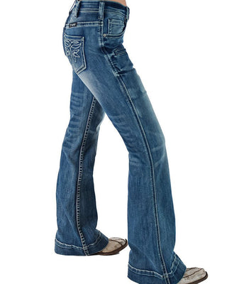 Blue jeans on a white background